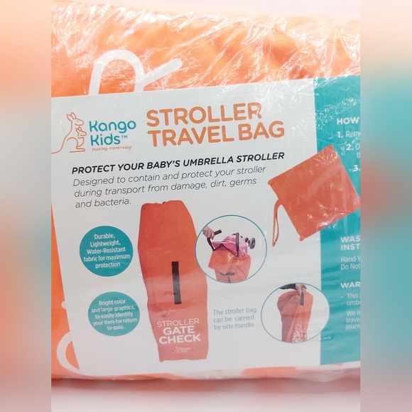 ⭐️3/$15 Bright Orange Kagaroo Kids Protective Umbrella Stroller Travel Bag - Picture 2 of 5